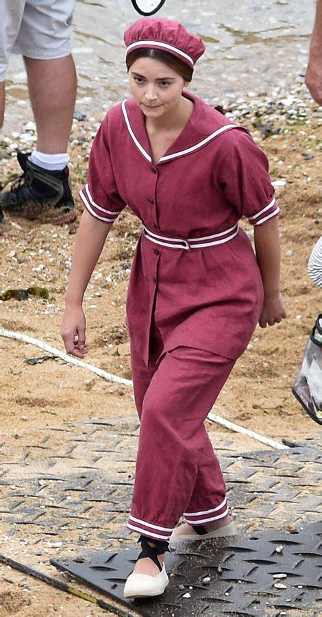 Jenna Coleman slips into 19th century bathing suit during Victoria ...